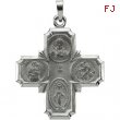 14K White 25.00X24.00 MM 4-way Cross Medal