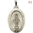 14K White 26.00 X 18.00 MM MIRACULOUS MEDAL Miraculous Medal