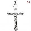 14K White 39.00X25.50 MM Crucifix Pendant