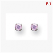 14K White 3mm Pink CZ Earrings