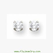 14K White 5mm CZ Earrings