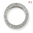 14K White Gold  1/10Ctw Circle Diamond Pendant
