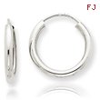 14K White Gold  2x15mm Polished Endless Hoop Earrings