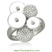 14K White Gold & Diamond Circle Ring
