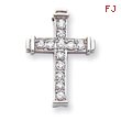 14K White Gold  Diamond Cross Pendant