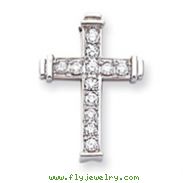 14K White Gold  Diamond Cross Pendant