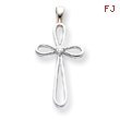 14K White Gold  Diamond Cross Pendant