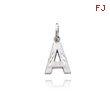 14K White Gold  Diamond-Cut Initial A Charm