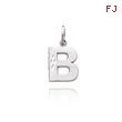 14K White Gold  Diamond-Cut Initial B Charm