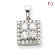 14K White Gold  Diamond Pendant