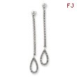 14K White Gold  Diamond Stick & Teardrop Earrings