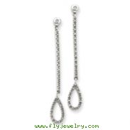 14K White Gold  Diamond Stick & Teardrop Earrings