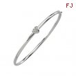 14K White Gold .03 Ctw Diamond Bangle Bracelet