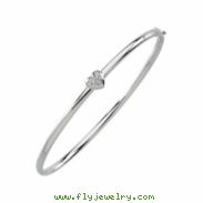 14K White Gold .03 Ctw Diamond Bangle Bracelet