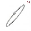 14K White Gold .03ctw Diamond Bangle Bracelet