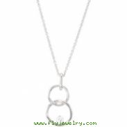 14K White Gold .04 Ct 18.00 Inch Diamond Necklace