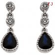 14K White Gold 05.00 X Pair Sapphire & Diamond Earrings