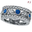 14K White Gold 0.60ct Sapphire and 1.51ct Diamond Eternity Ring Band