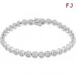 14K White Gold 07.00 Inch 1 Diamond Bracelet