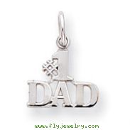 14K White Gold #1 Dad Charm