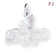 14K White Gold #1 Daughter Charm