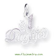 14K White Gold #1 Daughter Charm