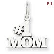 14K White Gold #1 Mom Charm