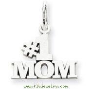 14K White Gold #1 Mom Charm