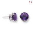 14k White Gold 10mm Amethyst Checker earring