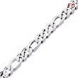 14K White Gold 10mm Figaro Bracelet