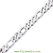 14K White Gold 10mm Figaro Bracelet