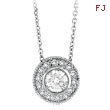 14K White Gold 1.19ct Diamond Designer Circular Pendant On Cable Chain Neckalce