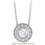 14K White Gold 1.19ct Diamond Designer Circular Pendant On Cable Chain Neckalce