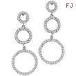 14K White Gold 1.19ct Diamond Graduated Circle Earrings