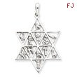 14K White Gold 12 Tribes Star of David Pendant