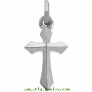 14K White Gold 12.50 X 7.00 Cross Pendant