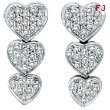 14K White Gold 1.27ct Diamond Triple Graduated Heart Earrings