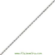 14K White Gold 1.2mm Machine-made Rope Anklet