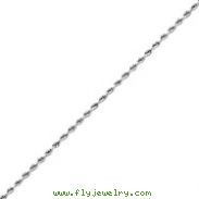 14K White Gold 1.2mm Rope Anklet 10"