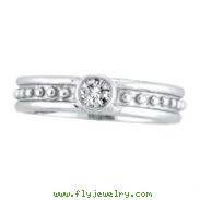 14K White Gold .13ct Diamond Solitaire Designed Ring