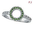 14K White Gold .14ct Diamond & .21ct Tsavorite Circle Ring