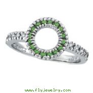 14K White Gold .14ct Diamond & .21ct Tsavorite Circle Ring