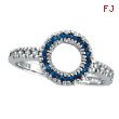 14K White Gold .14ct Diamond & .27ct Sapphire Circle Ring