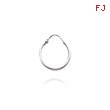 14K White Gold 1.5x12mm Round Hoops