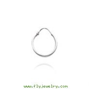 14K White Gold 1.5x12mm Round Hoops