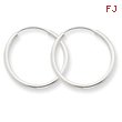 14K White Gold 1.5x18mm Polished Endless Hoop Earrings