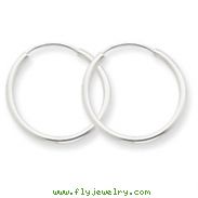 14K White Gold 1.5x18mm Polished Endless Hoop Earrings