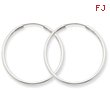 14K White Gold 1.5x28mm Polished Endless Hoop Earrings