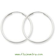 14K White Gold 1.5x28mm Polished Endless Hoop Earrings