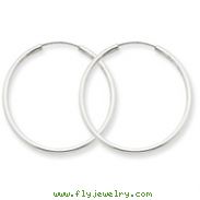 14K White Gold 1.5x28mm Polished Endless Hoop Earrings